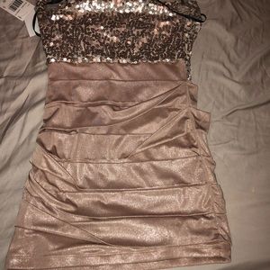 Strapless sequin cocktail dress